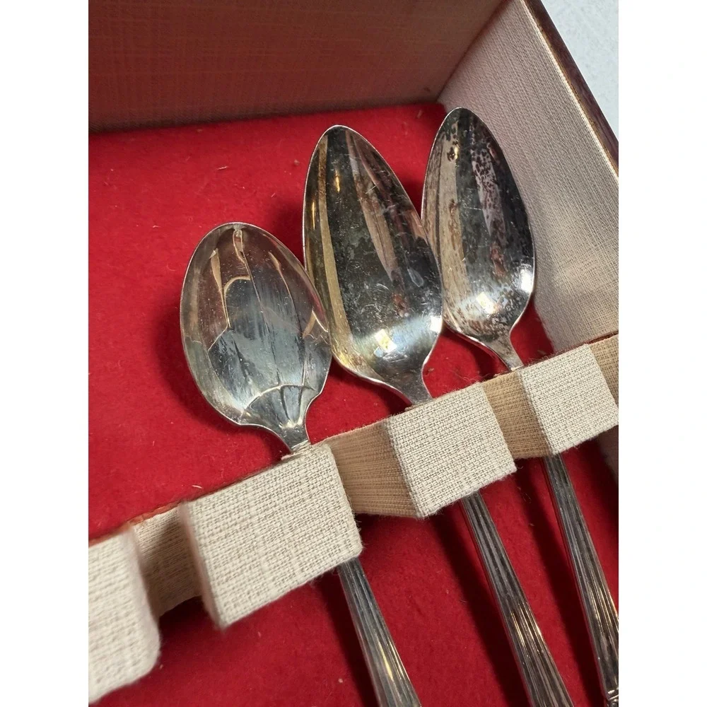 Oneida Community Morning Rose Silverplate Flatware 98 Piece Set with Chest